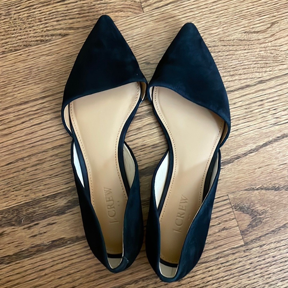 Jcrew Black Suede Flats. Size 7.5